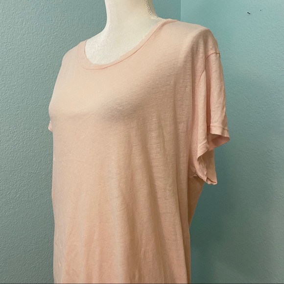 Joe's Jeans Rebel Distressed Tee, Peach. - Picture 5 of 9